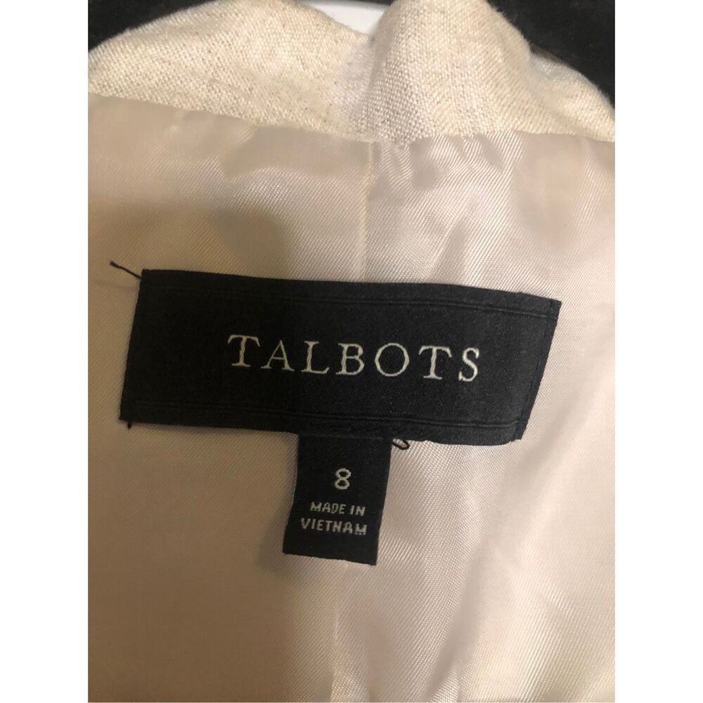 Talbots 100% Linen Blazer sz 8 coastal career old money preppy minimalist - Picture 3 of 9